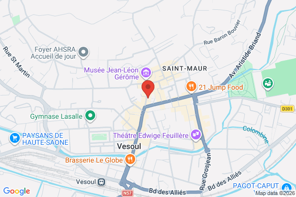 Carte de 19 Rue d'Alsace Lorraine, Vesoul, France