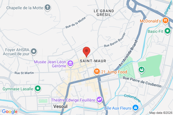 Carte de 3 Rue Baron Bouvier, Vesoul, France