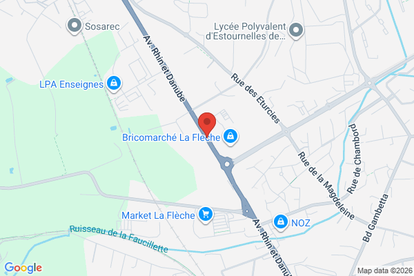 Carte de 72200 Avenue Rhin et Danube, La Flèche, France