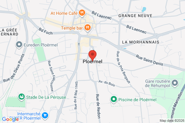 Carte de Ploërmel, France