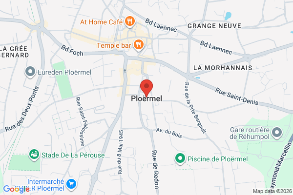 Carte de Ploërmel, France