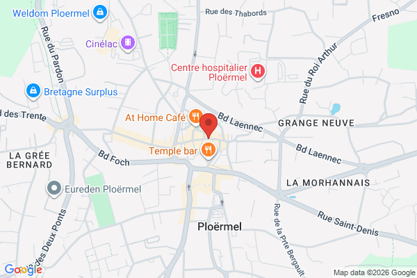 Carte de Place de l'Union, Ploërmel, France