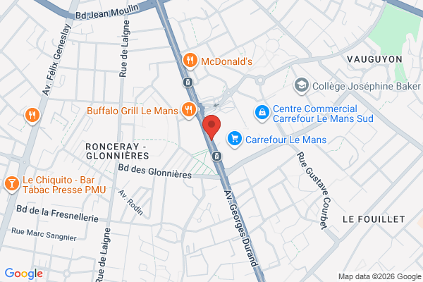 Carte de 257 Avenue Georges Durand, Le Mans, France