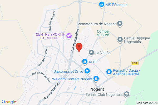 Carte de Rue Denis Papin, 52800 Nogent