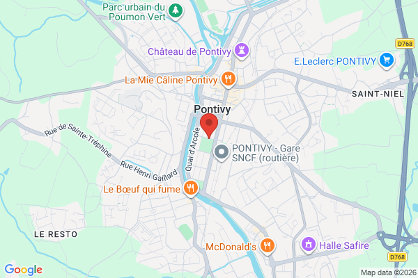 Carte de l'emplacement Local commercial Pontivy Centre