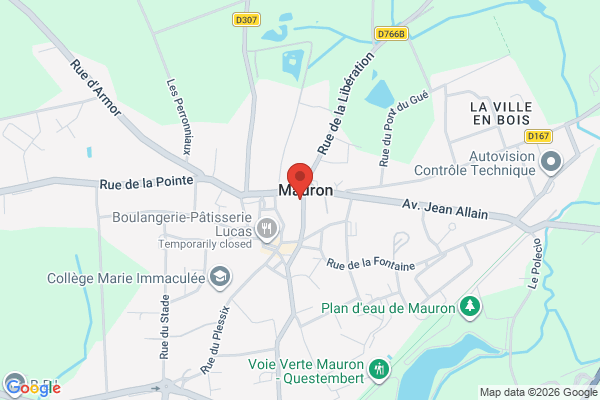 Carte de 1 Rue nationale, 56430 Mauron, France