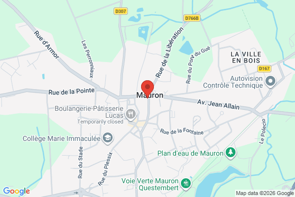 Carte de 2 Rue nationale, 56430 Mauron, France