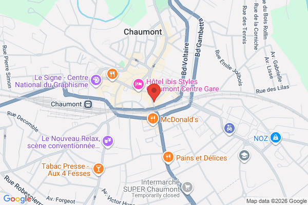 Carte de 25 Rue Georges Clemenceau, Chaumont