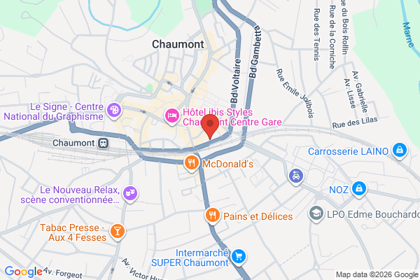 Carte de 10 Boulevard Diderot, Chaumont, France