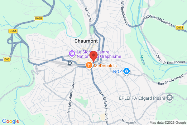 Carte de l'emplacement Grand espace commercial