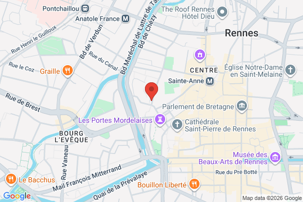 Carte de 1 Rue de Dinan, Rennes, France