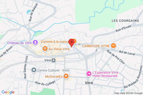 Carte de 29 Place de la République, Vitré, France