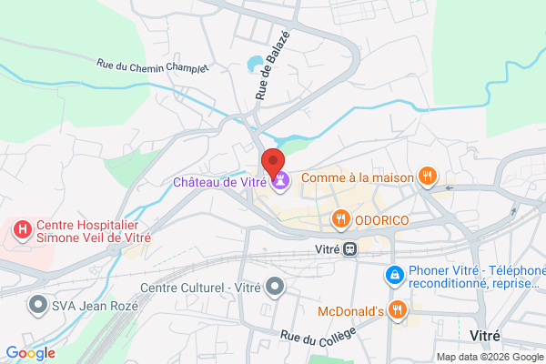 Carte de Vitré, France