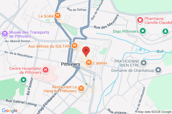Carte de 20 Rue Amiral Gourdon, Pithiviers, France
