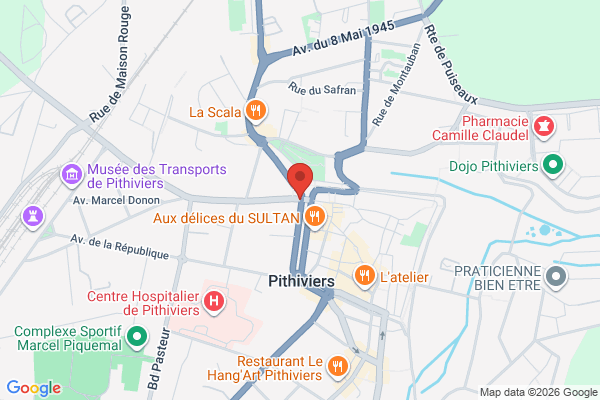 Carte de 6 Mail Ouest, Pithiviers, France