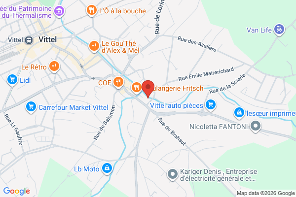 Carte de 1 Place des Francs, Vittel, France