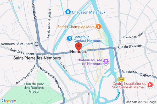 Carte de Nemours, France