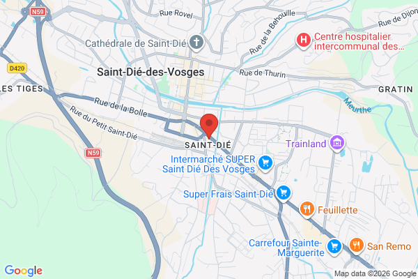 Carte de l'emplacement 88100 Saint-Dié-des-Vosges