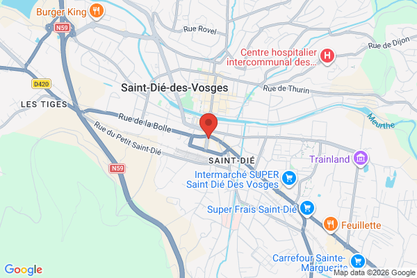 Carte de l'emplacement 88100 Saint-Dié-des-Vosges