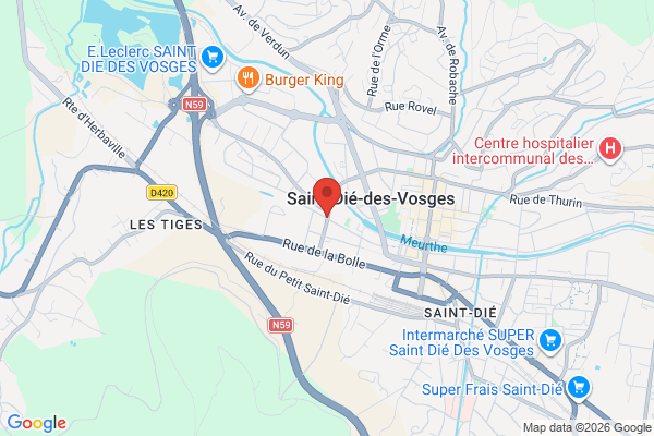 Carte de l'emplacement 88100 Saint-Dié-des-Vosges