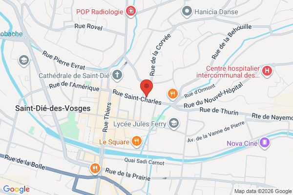 Carte de 25 Rue Saint-Charles, Saint-Dié-des-Vosges, France