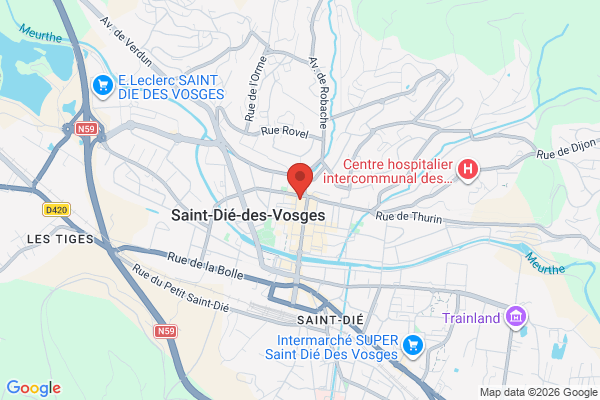 Carte de l'emplacement 88100 Saint-Dié-des-Vosges