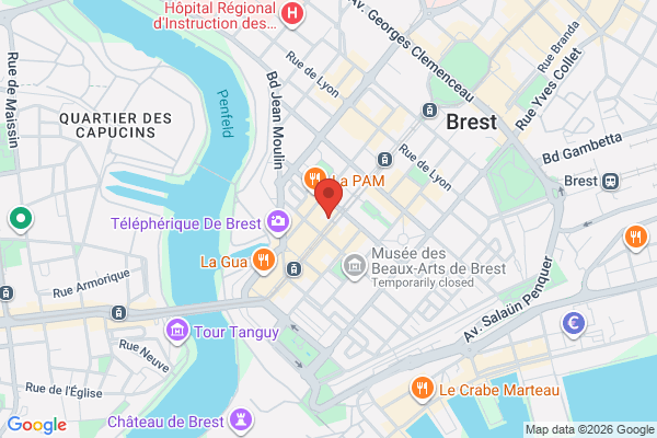 Carte de 38 Rue de Siam, 29200 Brest, France