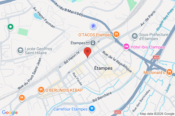 Carte de 50 Rue Louis Moreau, Étampes, France