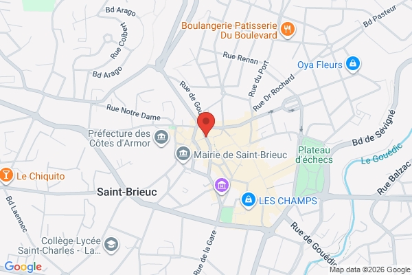 Carte de 1 Place du Chai, Saint-Brieuc, France