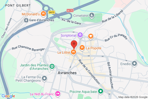 Carte de Avranches, France