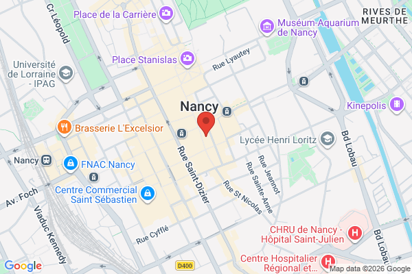 Carte de 11 Rue du Pont Mouja, Nancy, France