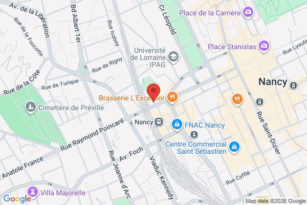 Carte de 14 Rue Raymond Poincaré, Nancy, France