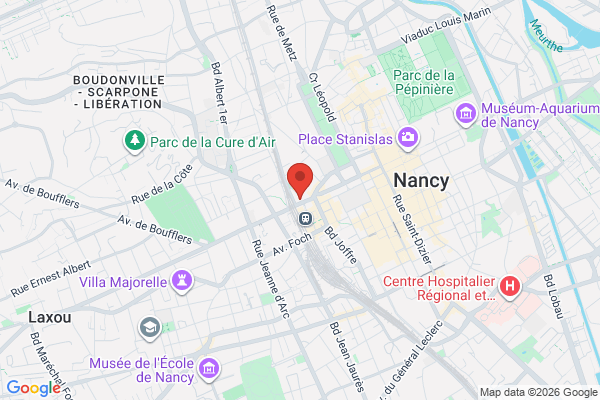 Carte de l'emplacement Local commercial ou professionnel hyper centre NANCY 200m2