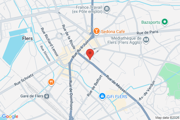 Carte de 31 Rue de Messei, 61100 Flers, France