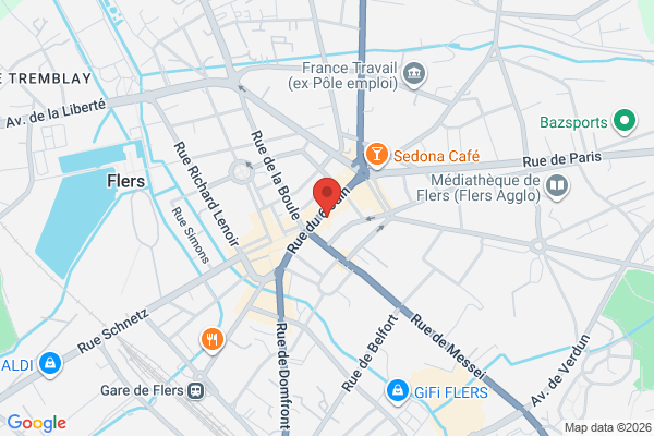 Carte de 33 Rue du 6 Juin, Flers, France