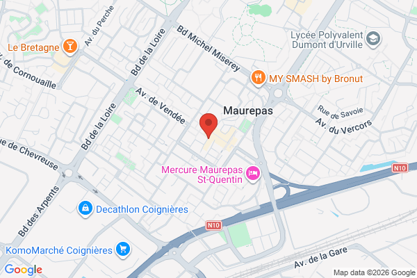 Carte de 12 Allée du Bourbonnais, Maurepas, France
