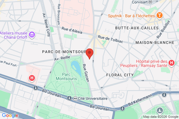 Carte de 3 Rue Gazan, 75014 Paris, France