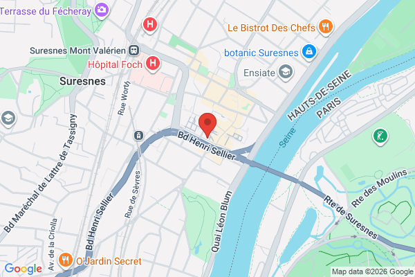 Carte de 28 Boulevard Henri Sellier, Suresnes, France