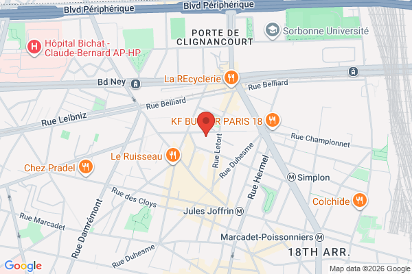 Carte de 89 Rue Championnet, Paris, France
