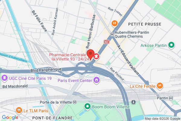 Carte de 4 Rue Emile Reynaud, Aubervilliers, France