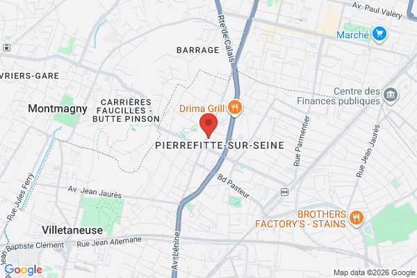 Carte de l'emplacement 93380 Pierrefitte-sur-Seine