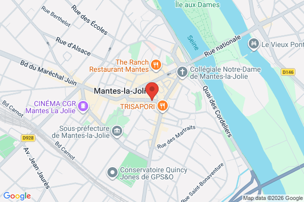 Carte de 13 Rue Gambetta, Mantes-la-Jolie, France