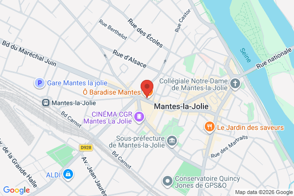Carte de 38 Avenue de la République, Mantes-la-Jolie, France