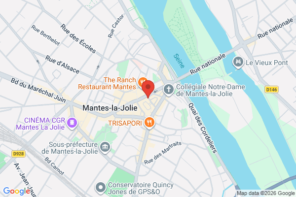 Carte de 15 Place Saint-Maclou, Mantes-la-Jolie, France