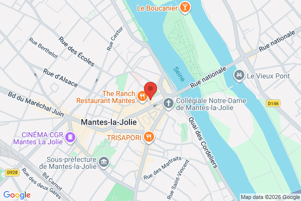 Carte de 7 Place Saint-Maclou, Mantes-la-Jolie, France