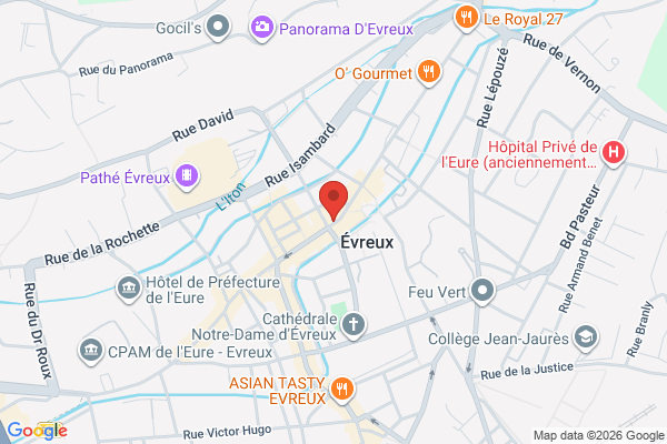 Carte de 6 Place du Grand Carrefour, Évreux, France