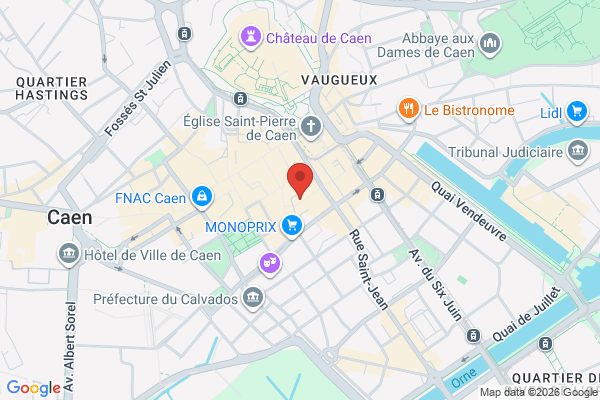 Carte de 14 Rue Bellivet, Caen, France