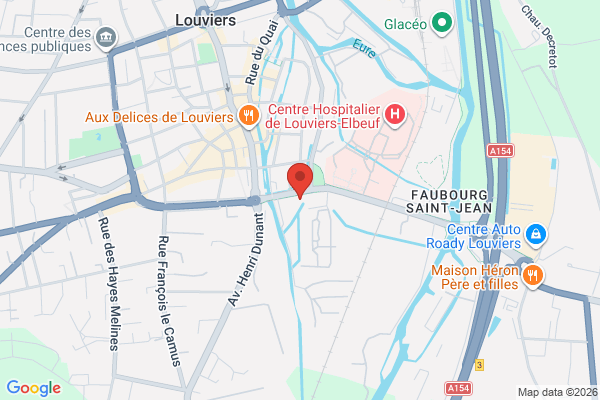 Carte de 17 Boulevard du Docteur Postel, Louviers, France