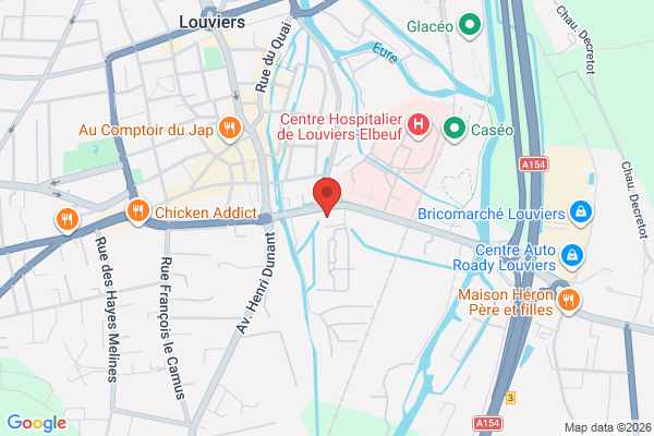 Carte de 27-29 Boulevard du Docteur Postel, Louviers, France