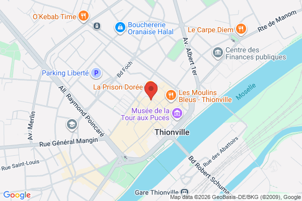 Carte de 40 Rue de l'Ancien Hôpital, Thionville, France